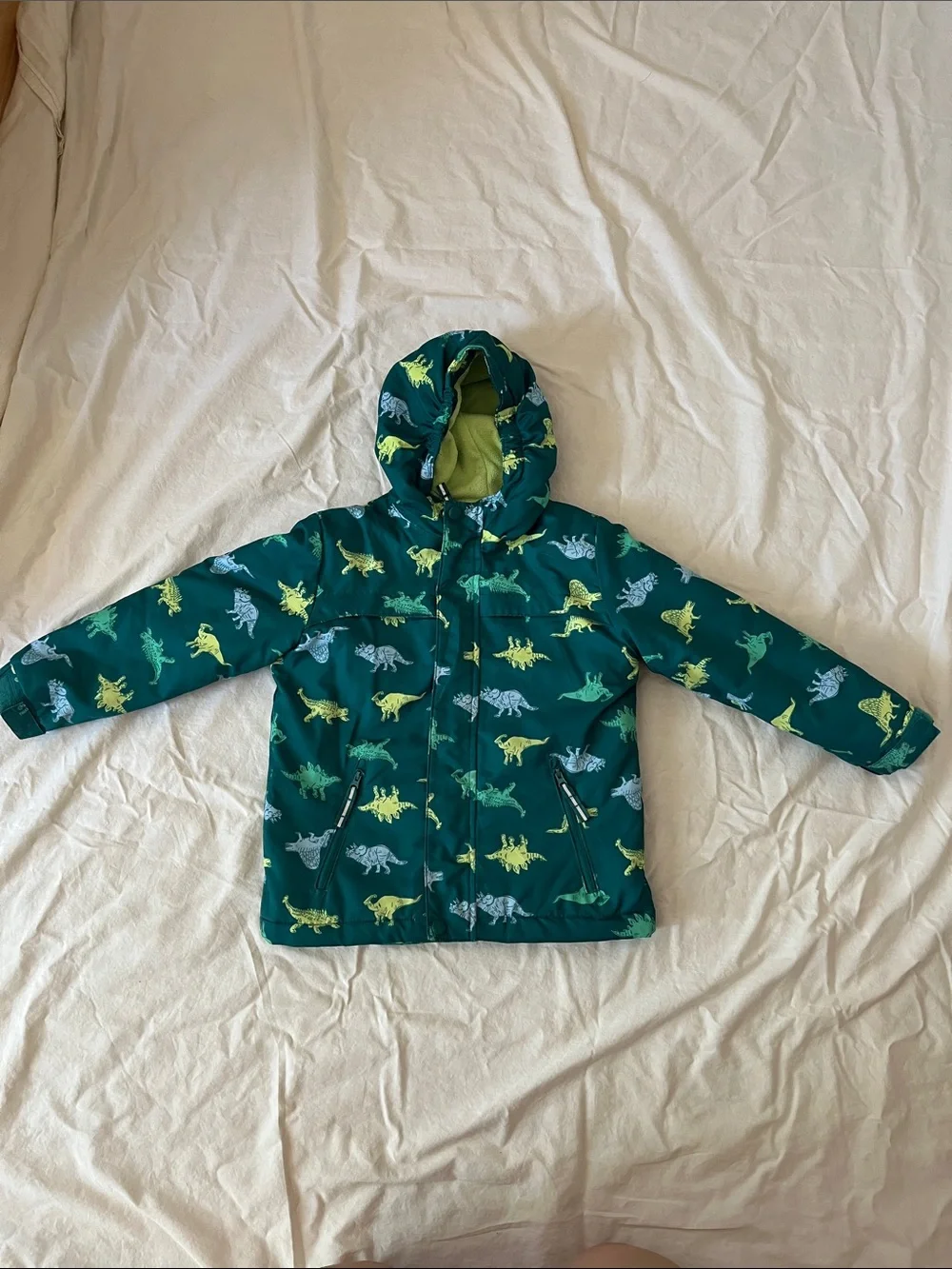Cat & Jack Boys Green Dinosaur Puffer Jacket